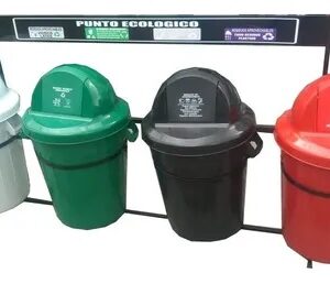 Punto Ecológico 120lts De 4 Puestos Con Estructura