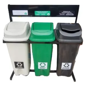 Punto Ecológico 40 Lts Estructura 3 Puestos